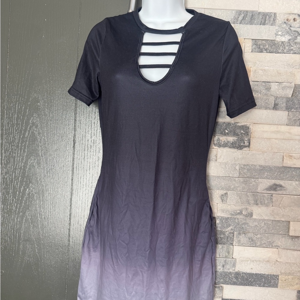 SHEIN Black and Gray Ombre Dress